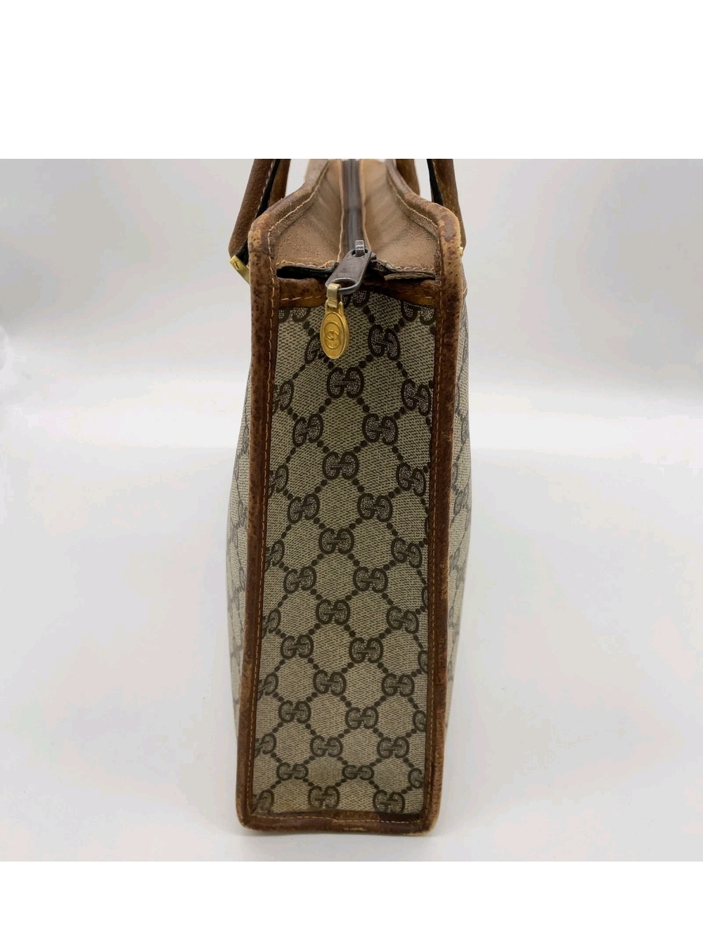Gucci Brown GG Supreme Tote with Signature Web Stripe - Picture 5 of 16